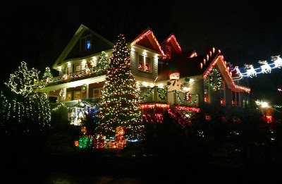 Lights on a house in Halifax